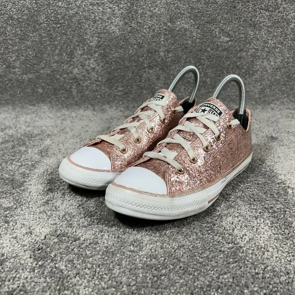 Converse Chuck Taylor All Star Low GS Youth Sz 3 Dusk Pink Glitter Casual Shoes